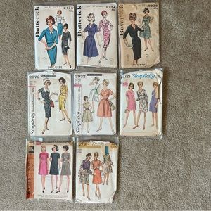 Vintage Sewing Pattern lot 50s 60s bust 37” half size